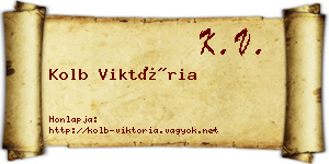 Kolb Viktória névjegykártya